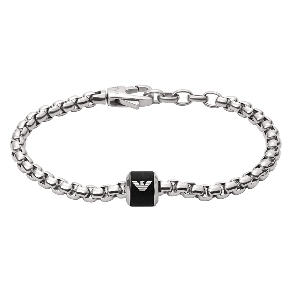 Stylish Emporio Armani Black Marble Stainless Steel Bracelet