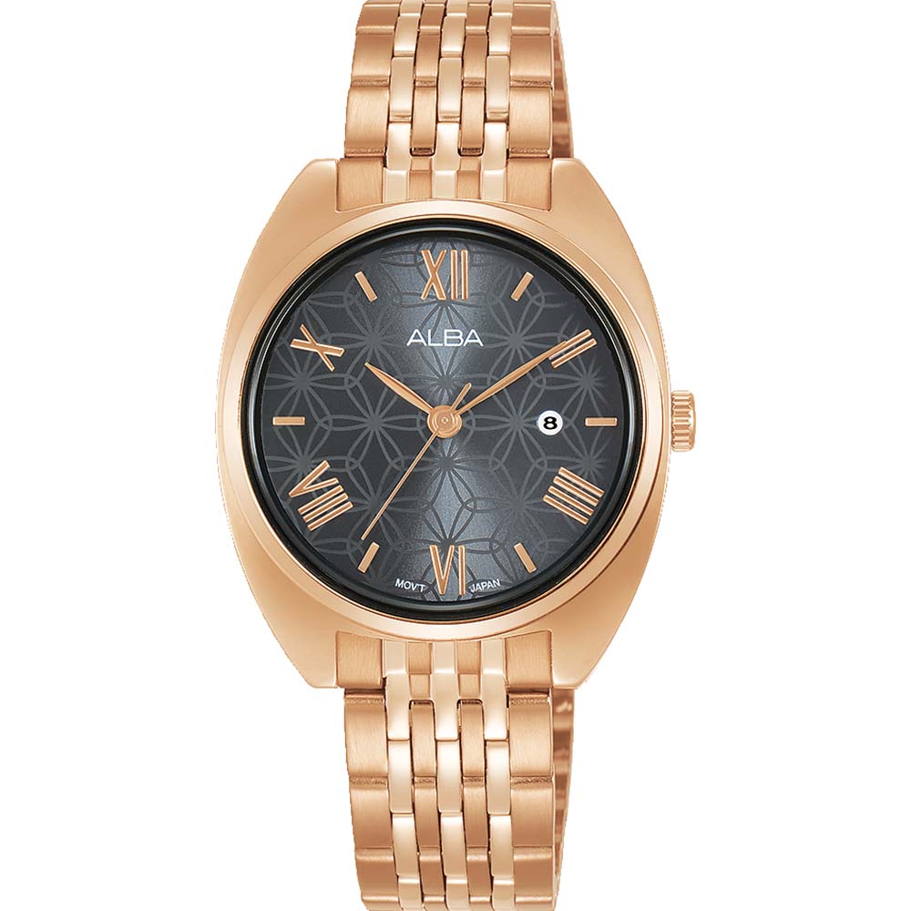 Alba Elegant Rose Gold Tone Stainless Steel Quartz Watch - AH7Z08X1