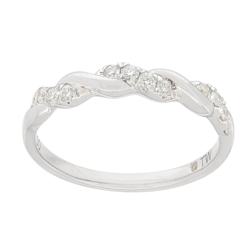 Exquisite 15 - point 9ct White Gold Ring with Flawless Cut