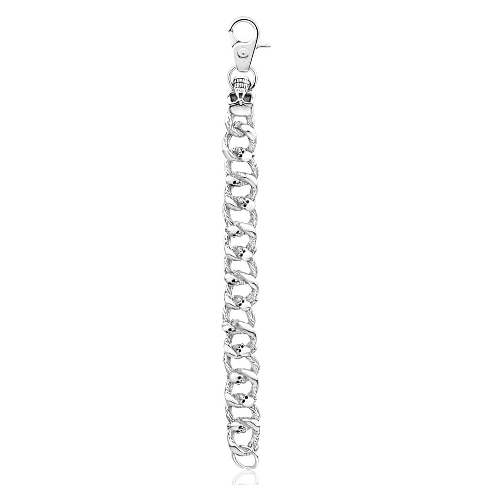 Stylish Forte Stainless Steel Skull - Linked Fancy Bracelet for Fashion Enthusiasts