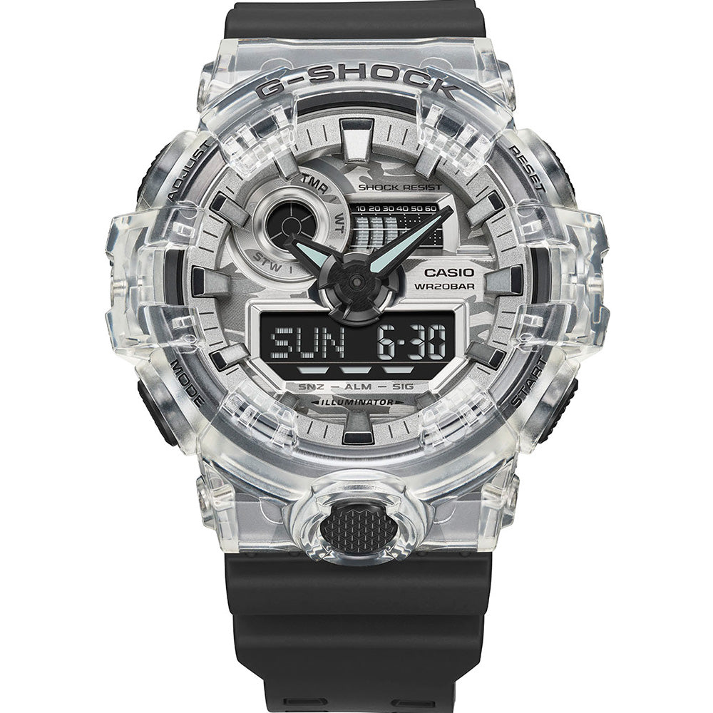 Stylish Transparent G-Shock GA700SKC-1A Men's Wristwatch for Daily Wear