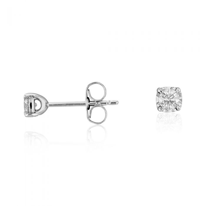 Exquisite 18ct White Gold Flawlessly-Cut Diamond Stud Earrings for Elegant Jewelry Lovers