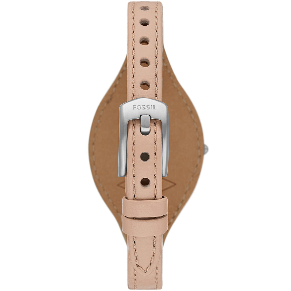 Fossil Carlie ES5213 Watch with 28mm Stainless Steel Case and LiteHide Leather Strap