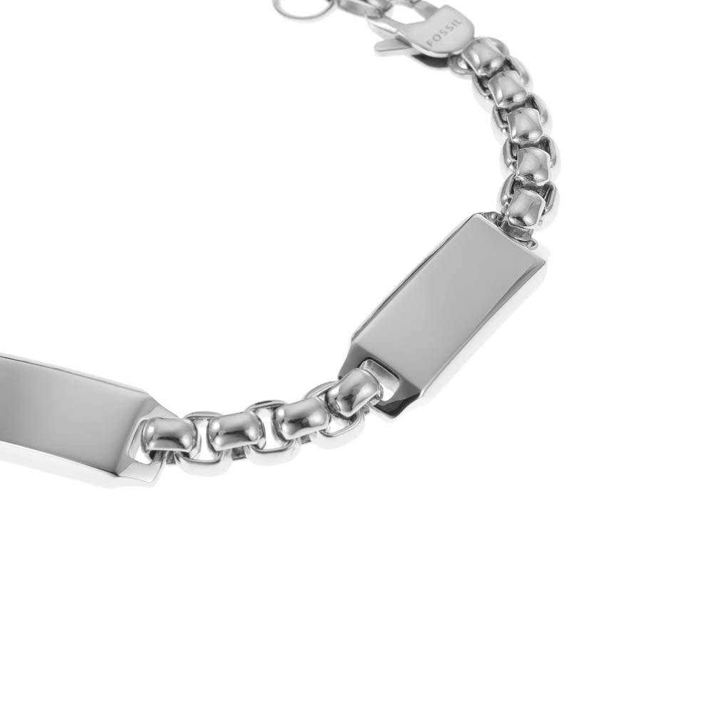 Fossil Branded Stainless Steel Drew Identification Bracelet with 22.5cm Length