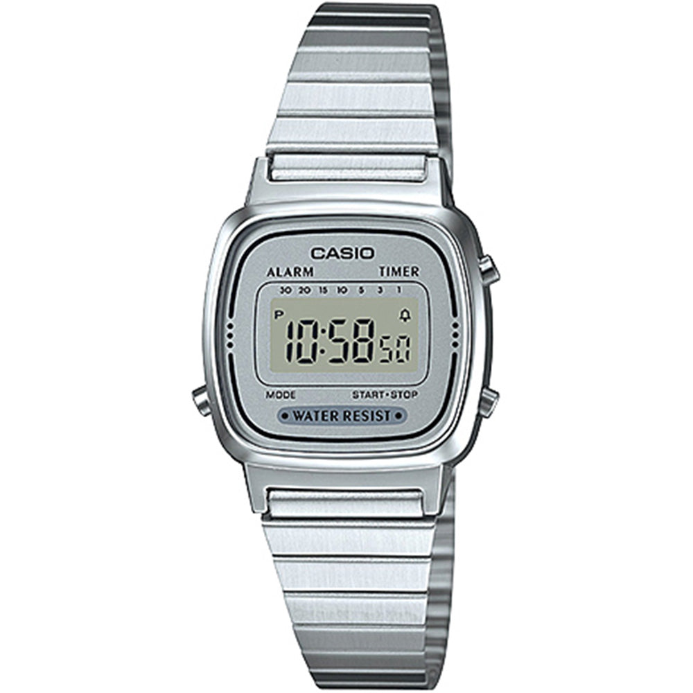 Casio LA670WA-7D: Digital Watch with Adjustable Stainless Steel Band