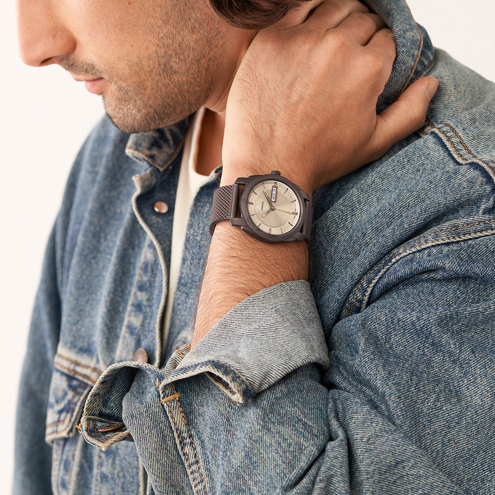 Fossil Men's Machine FS5936 Mesh Bracelet Watch