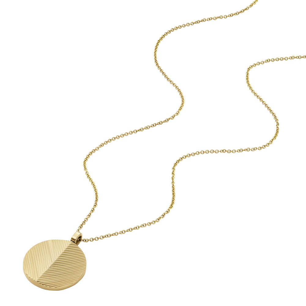 Fossil Harlow Yellow Gold Plated Stainless Steel Pendant with Chain
