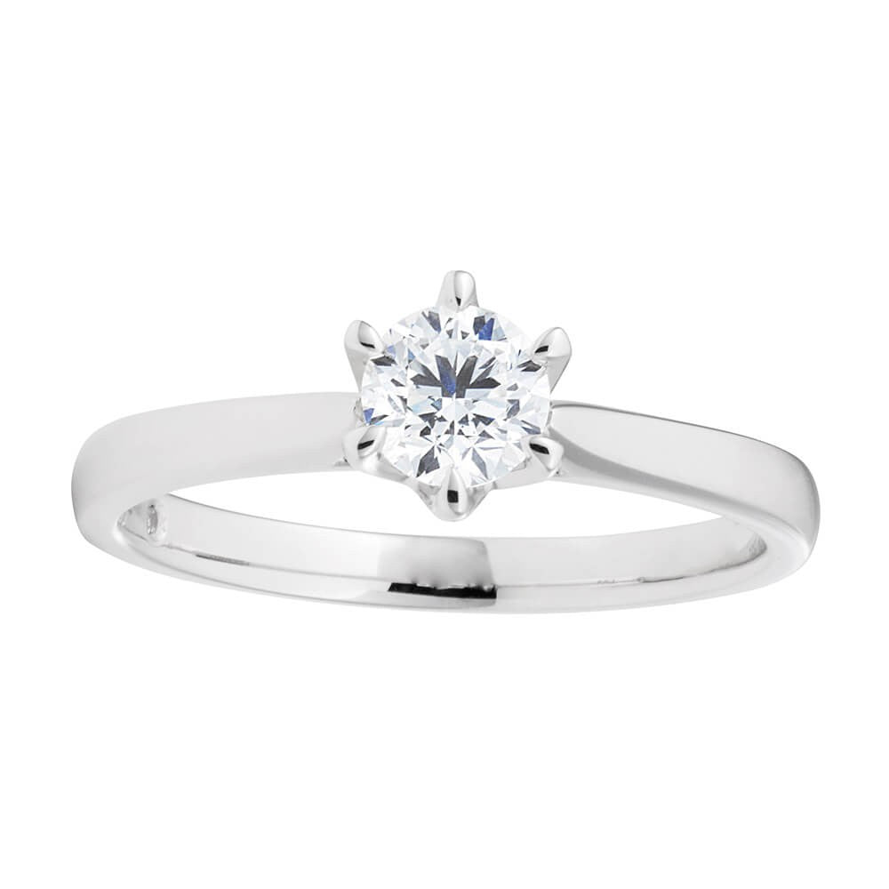 Exquisite Flawless Cut Platinum Solitaire Diamond Ring with 0.5 - 0.54 Carat Diamond