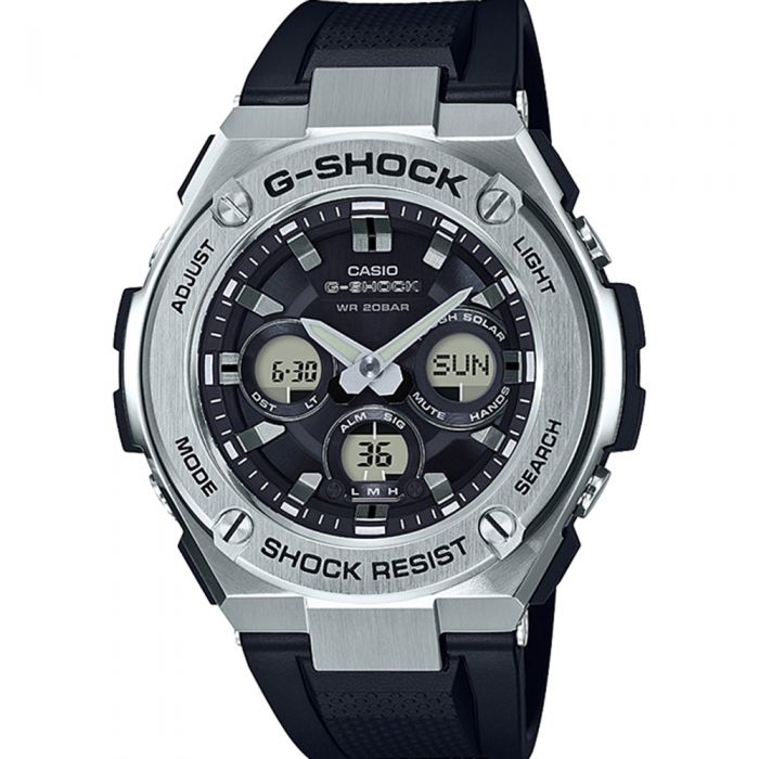 Casio G-Shock GSTS310-1A Men's Tough Solar 200m Black and Stainless Steel Watch from G-Steel Collection