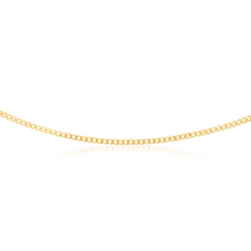 Exquisite 9ct Yellow Solid Gold Fashion Jewelry 100 Gauge Curb Style 56cm Long Chain