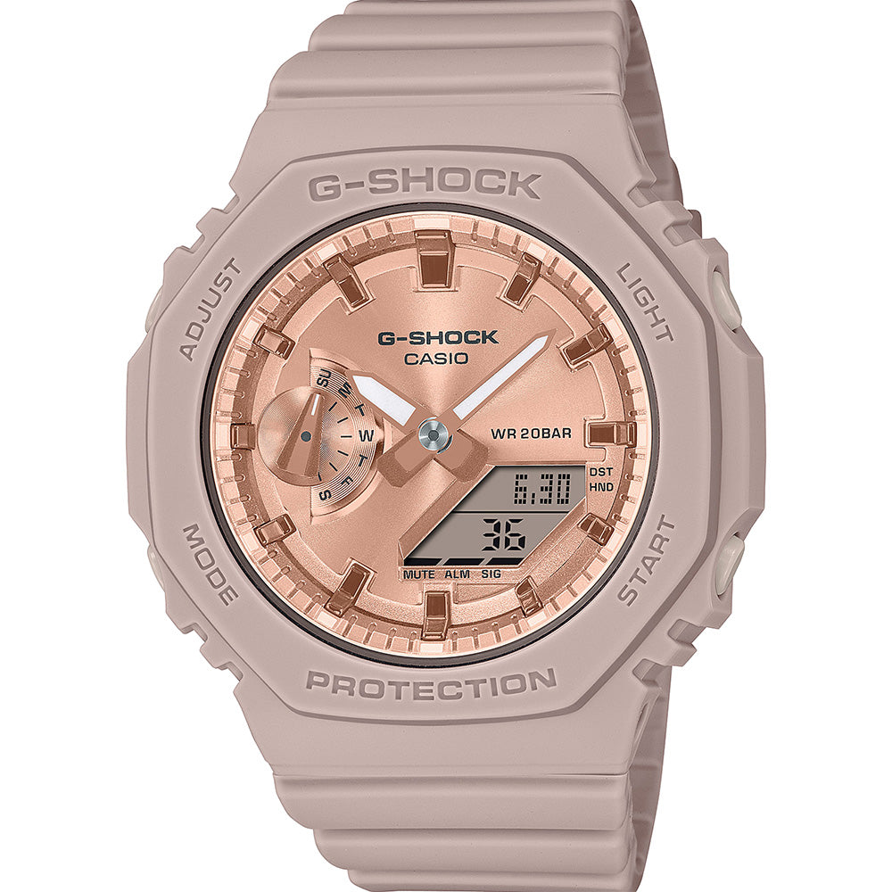 G-Shock GMA-S2100MD-4 Fashionable Pink Gold Metallic Dial Men's and Women's Wristwatch