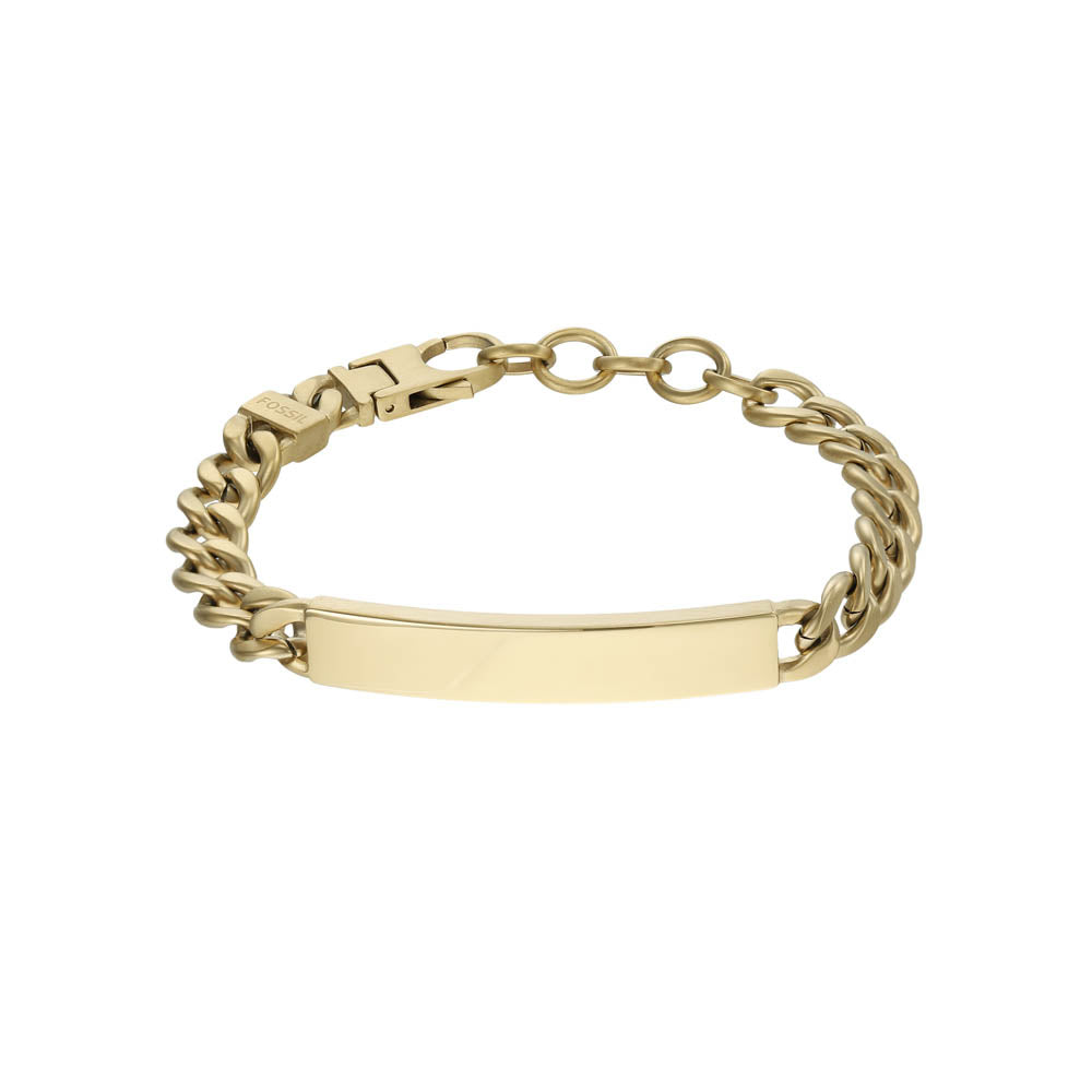 Fossil Stylish Yellow Gold Plated Stainless Steel Drew Wrist Bracelet for Fashion Enthusiasts