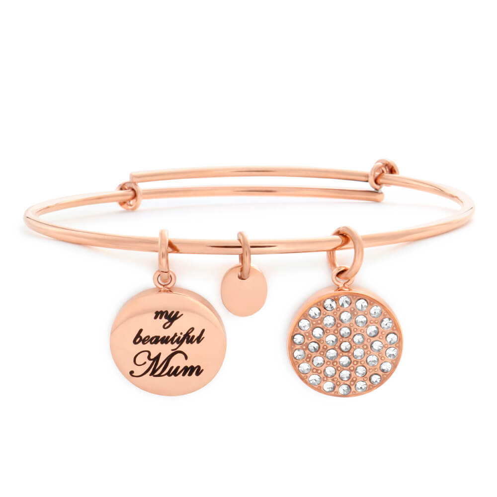 Exquisite Gold - Plated Crystal Bangle for My Beautiful Mum