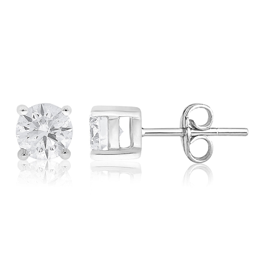 Gorgeous 18ct White Gold 3/4 Carat Diamond Stud Earrings for Elegance