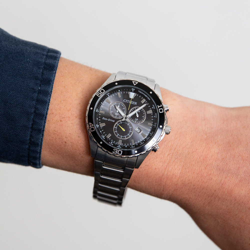 Citizen's Stunning Eco - Drive AT2387 - 52E Stainless Steel Chronograph Watch