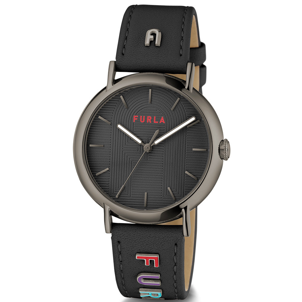 Furla Stylish Easy Shape Black Leather Women's Watch WW00023023L7