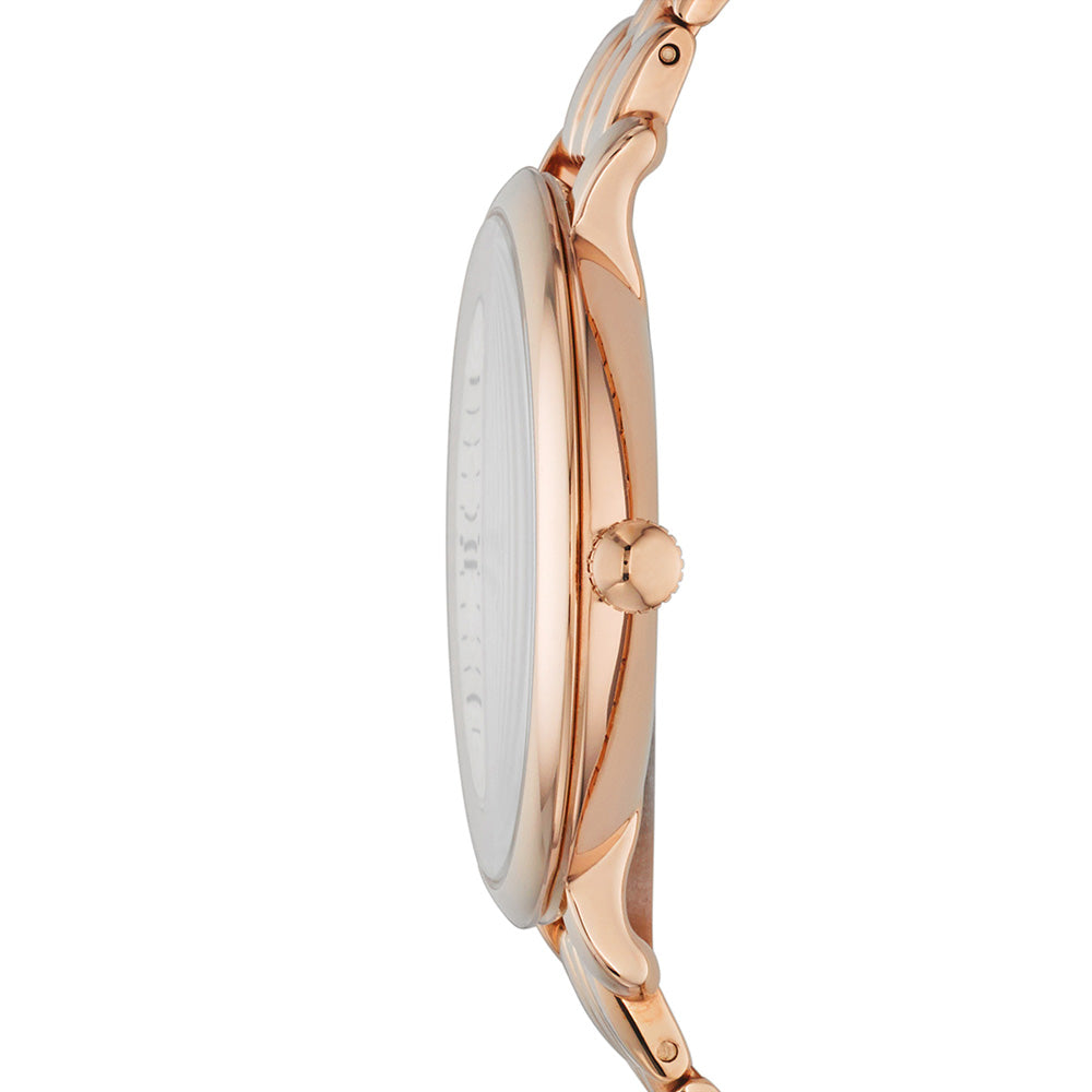 Fossil ES5252SET Jacqueline Fashionable Rose Gold Tone Watch Set with Matching Necklace and Earrings