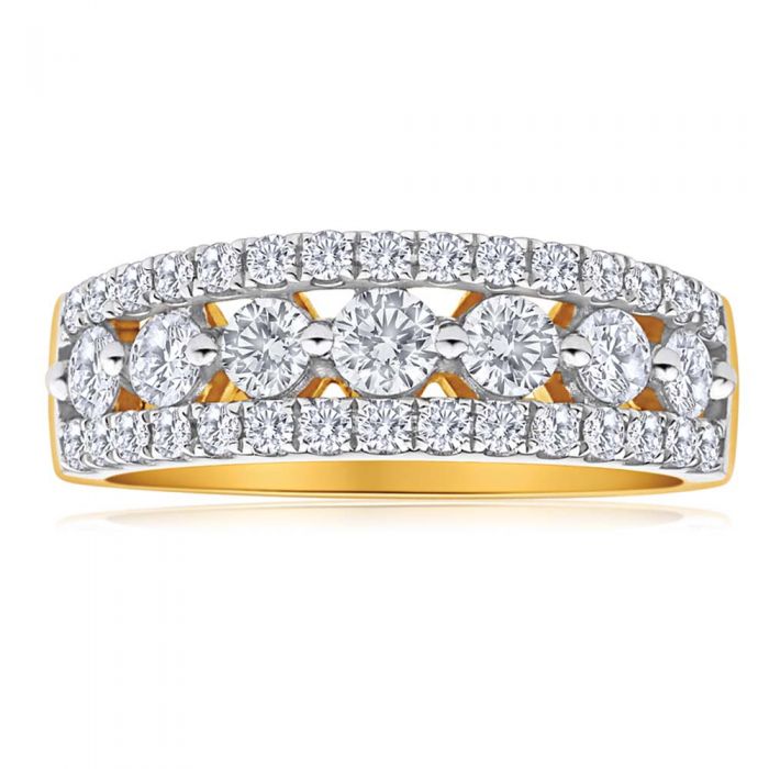 18ct Yellow Gold Flawless Cut Diamond Ring with 1.00 - 1.09CT Total Weight