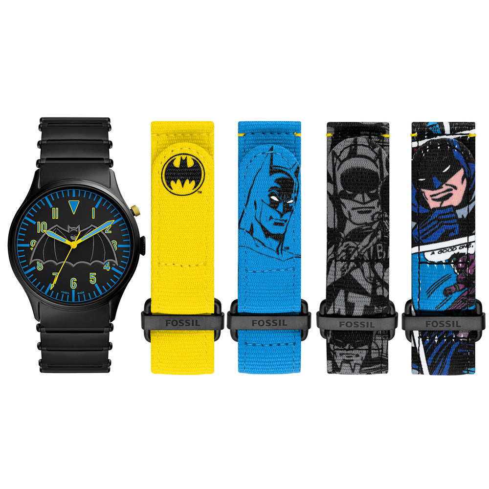 Fossil Limited Edition Batman LED Black Stainless Steel Watch Set LE1129SET