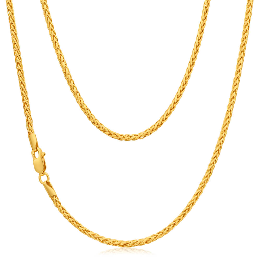 50 Gauge 45cm 9ct Solid Yellow Gold Wheat Chain
