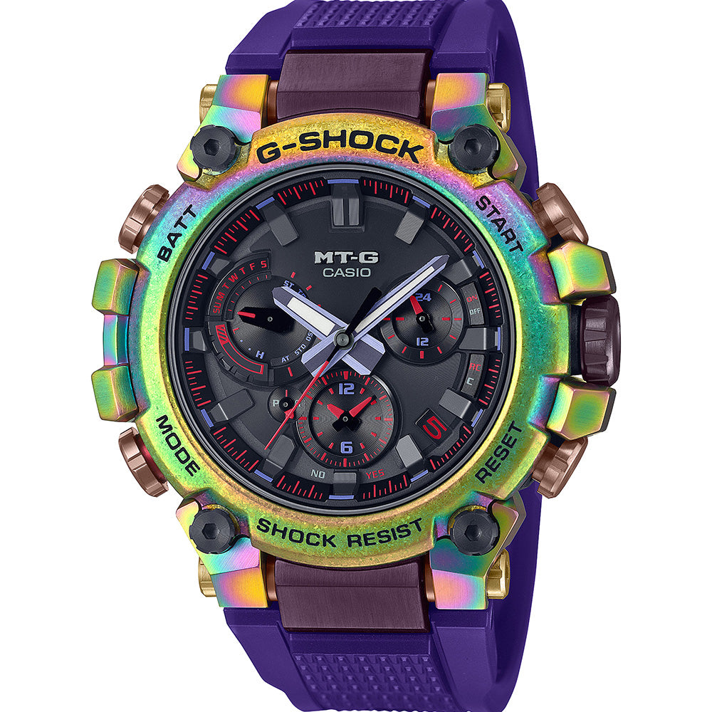 G-Shock MTGB3000PRB-1 Aurora Oval Watch with Unique Rainbow Coating
