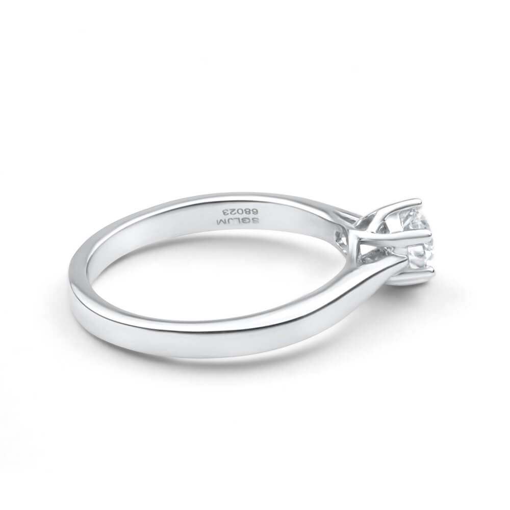 Exquisite 18ct White Gold Solitaire Ring with 3/8 Carat Flawless Cut Diamond