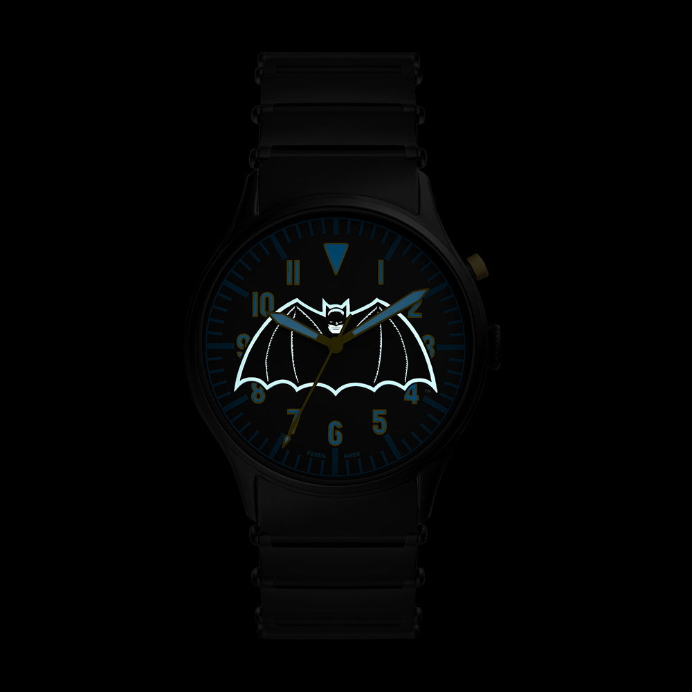 Fossil Limited Edition Batman LED Black Stainless Steel Watch Set LE1129SET