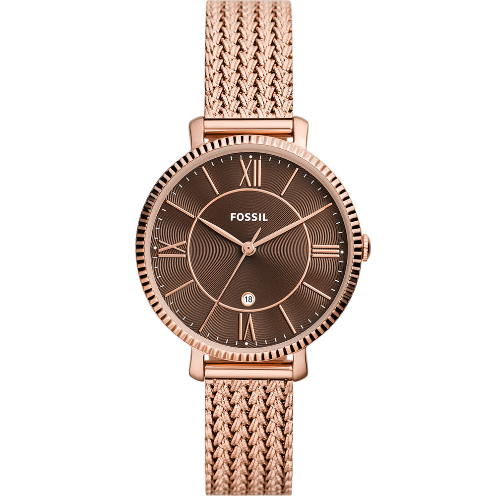 Fossil Elegant Jacqueline ES5322 Rose Gold Watch with Brown Dial