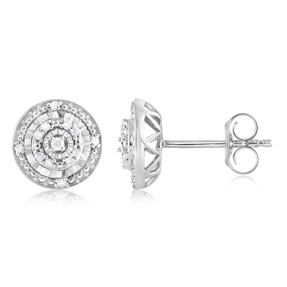 Exquisite 26 - Diamond Round Cluster Stud Earrings for Women's Jewelry Collection