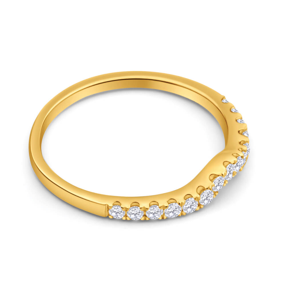 18ct Yellow Gold Diamond Ring with 15 Flawlessly Cut Diamonds (TW-25-29PT)