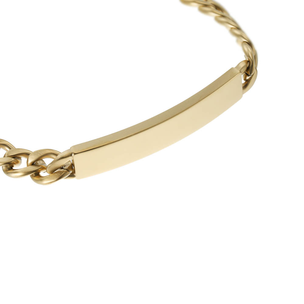 Fossil Stylish Yellow Gold Plated Stainless Steel Drew Wrist Bracelet for Fashion Enthusiasts