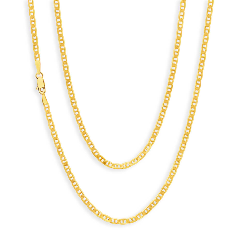 Stunning 9ct Yellow Solid Gold Anchor Chain, 55cm in Length
