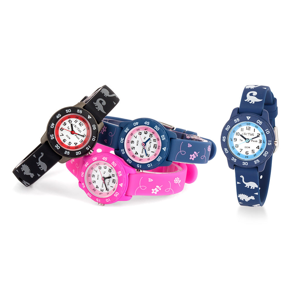Cactus Time Teacher CAC-124-M03 Blue Dinosaur Kids' Analogue Watch