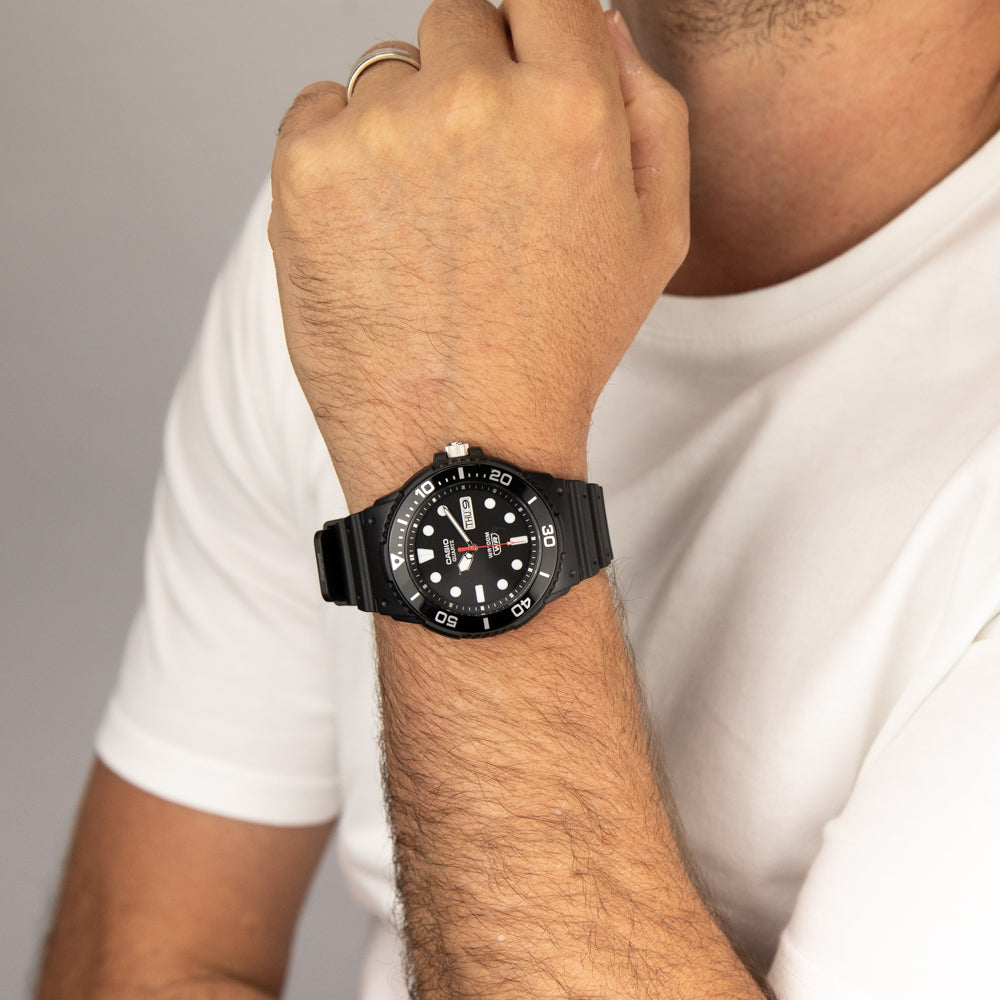 Casio Standard Analog Marine-Inspired All-Black MRW230H-1E1 Watch