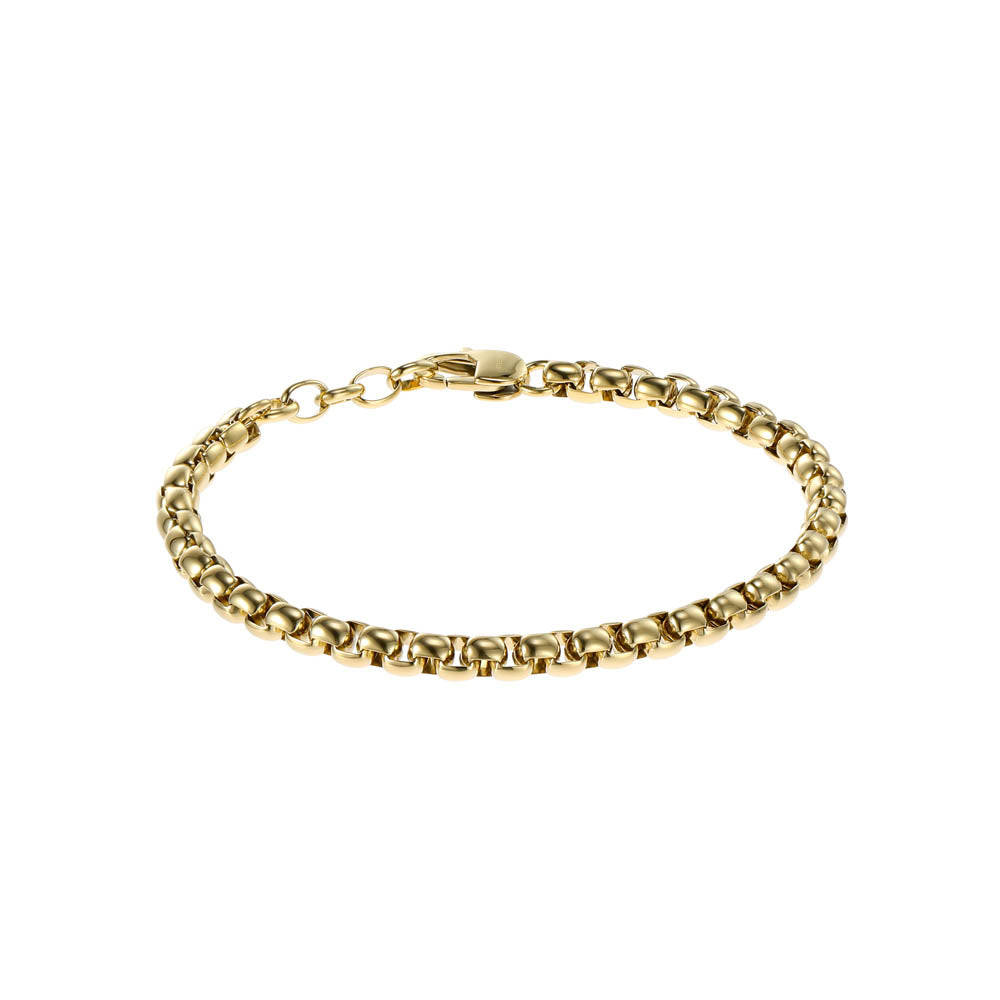 Fossil 20+2cm Yellow Gold Plated Stainless Steel Jewelry Bracelet
