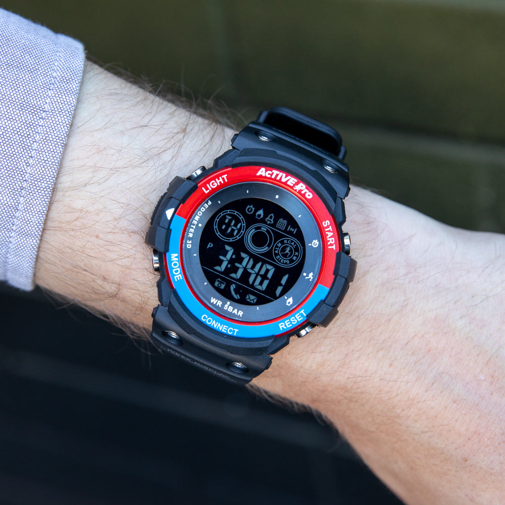 High - Performance Active Pro 1702 Bluetooth Black Digital Sports Watch for Fitness Enthusiasts