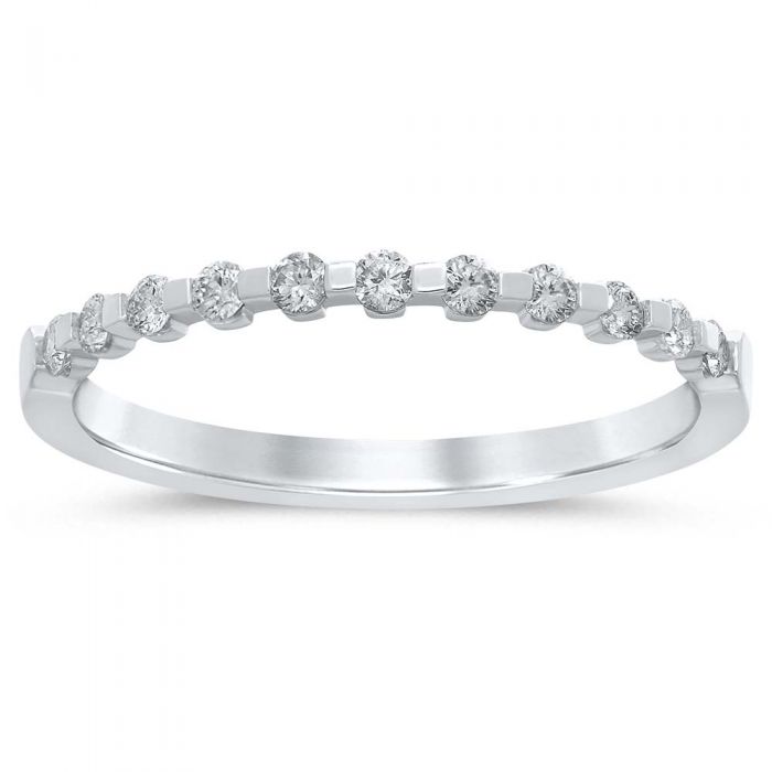 Exquisite 18ct White Gold 1/4 Carat Diamond Eternity Ring Adorned with 11 Sparkling Brilliant-Cut Diamonds