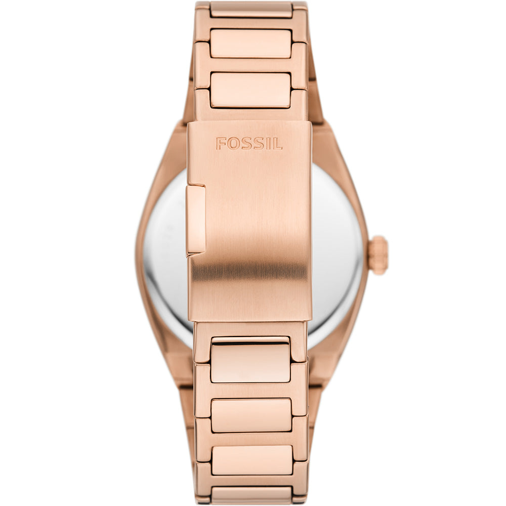 Fossil Men's Everett FS6028 Rose Gold-Tone Stainless Steel Watch with Brown Dial