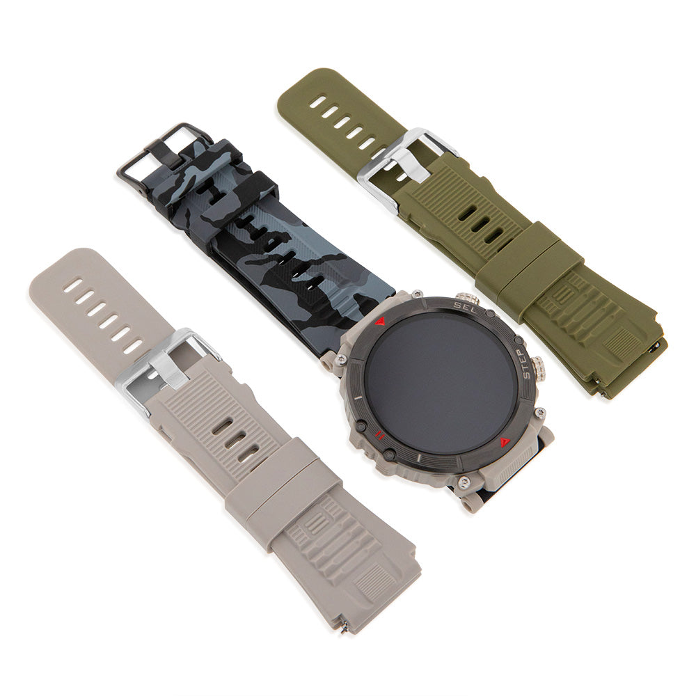 Active Pro Call+ XL Grey Smart Watch with 3 Interchangeable Bands