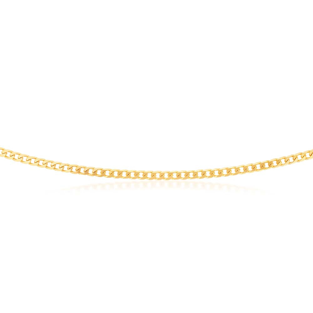 55cm 9ct Solid Yellow Gold 120 Gauge Classic Curb Chain for Men