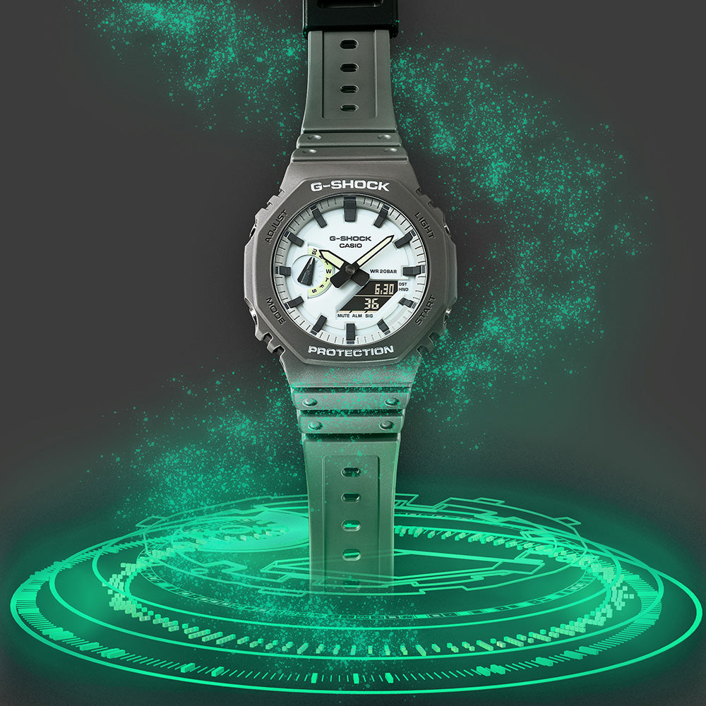 G-Shock GA2100HD-8A Stylish Hidden Glow Watch with Phosphorescent Face