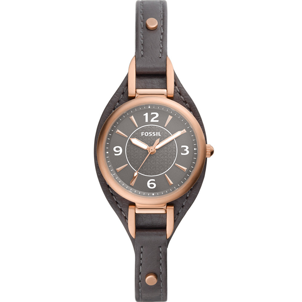 Fossil ES5212 Carlier 28mm Stainless Steel Watch with LiteHide™ Leather Strap
