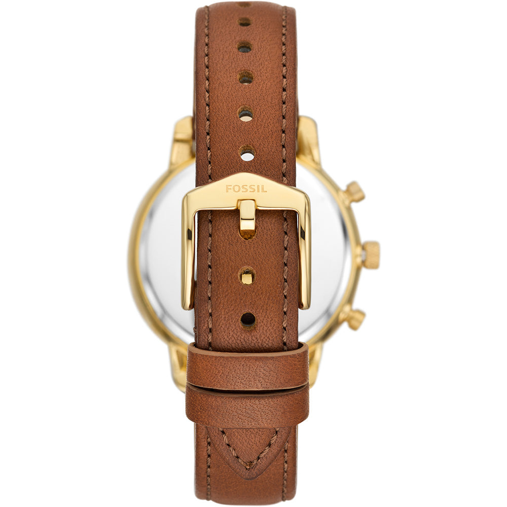 Fossil Neutra ES5278 Luxury Gold Chronograph Watch with Leather Strap