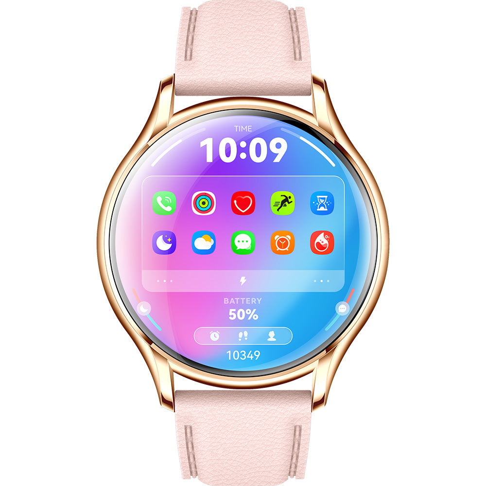 Active Pro Call Plus Pink Elegant Rose Gold Smartwatch with Soft Pink Silicone Strap