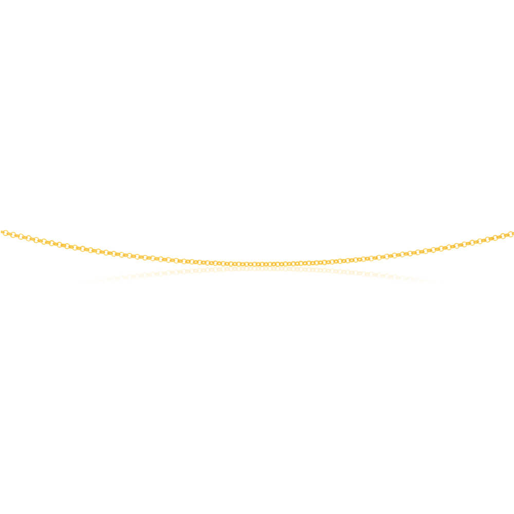 50cm Long 1.6mm Width 9 Carat Solid Yellow Gold Belcher Chain for Jewelry