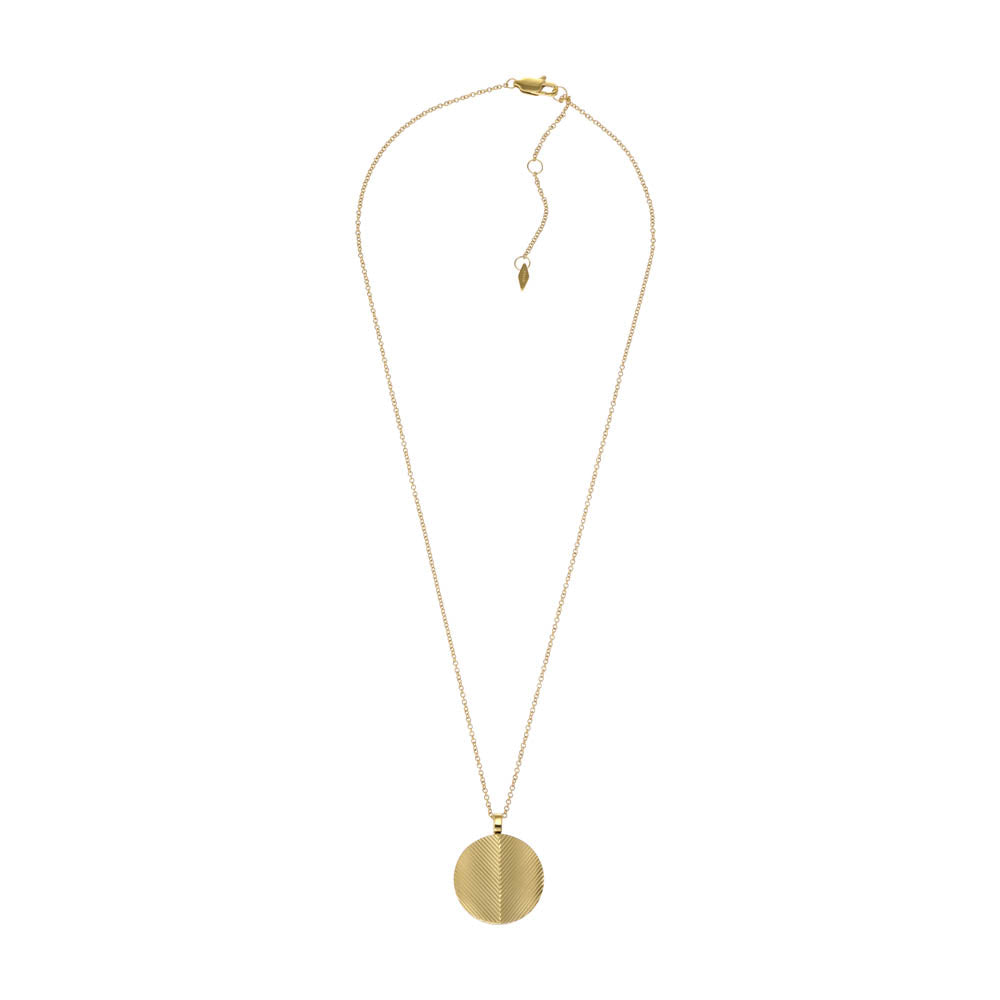 Fossil Harlow Yellow Gold Plated Stainless Steel Pendant with Chain