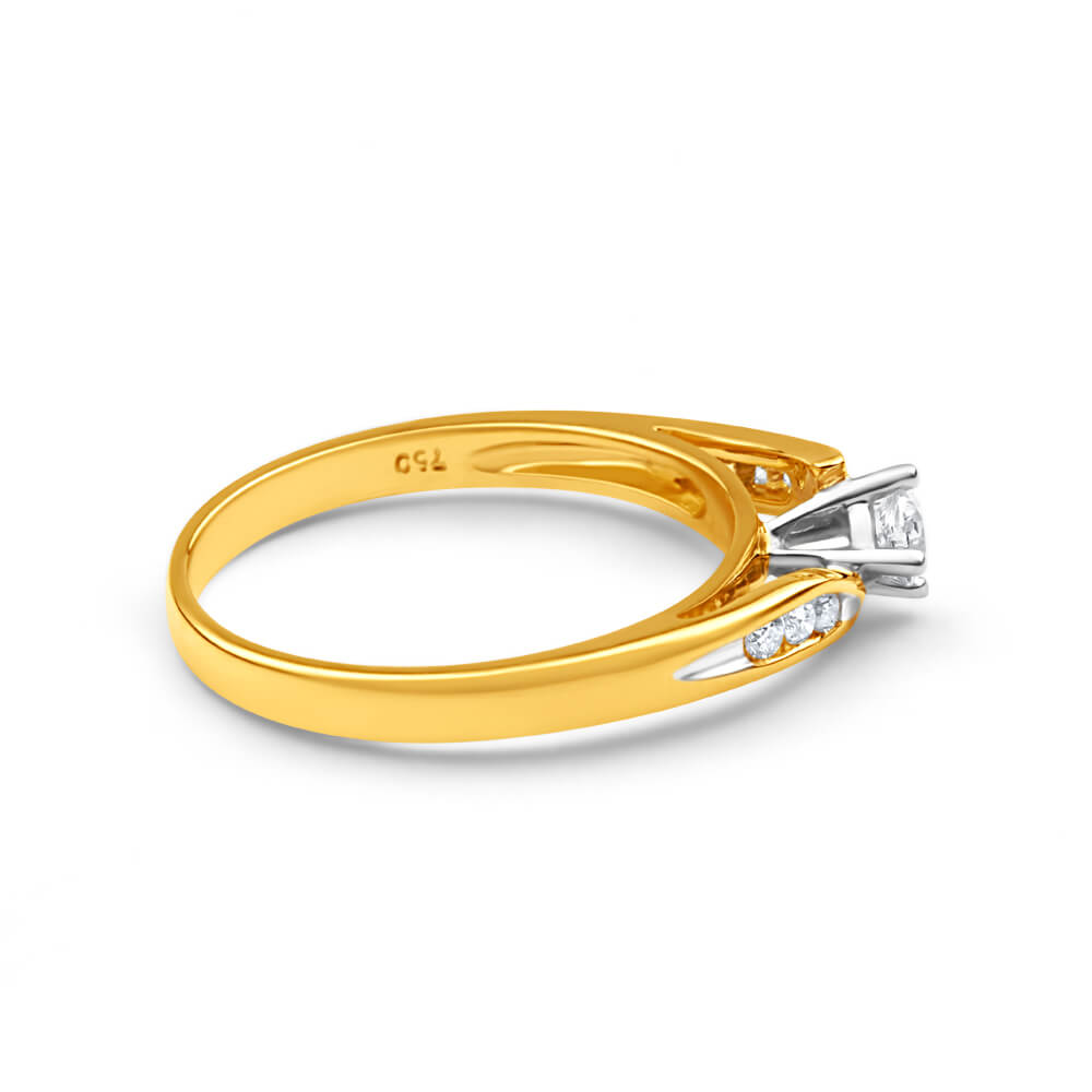 18ct Yellow Gold 'Montana' Diamond Ring with 0.25 Carats of Sparkling Stones