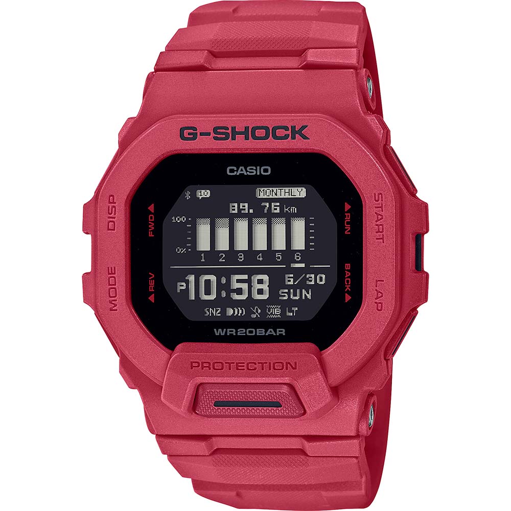 G-Shock GBD200RD-4 G-Squad Sports Watch in Striking Burning Red Edition
