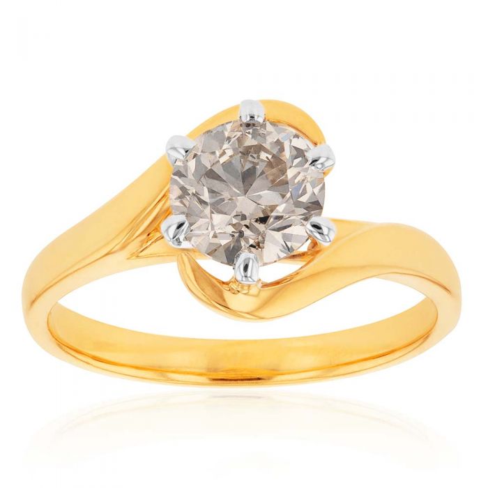 Stunning 18ct Yellow Gold Ring with 1.5 Carat Australian Diamond