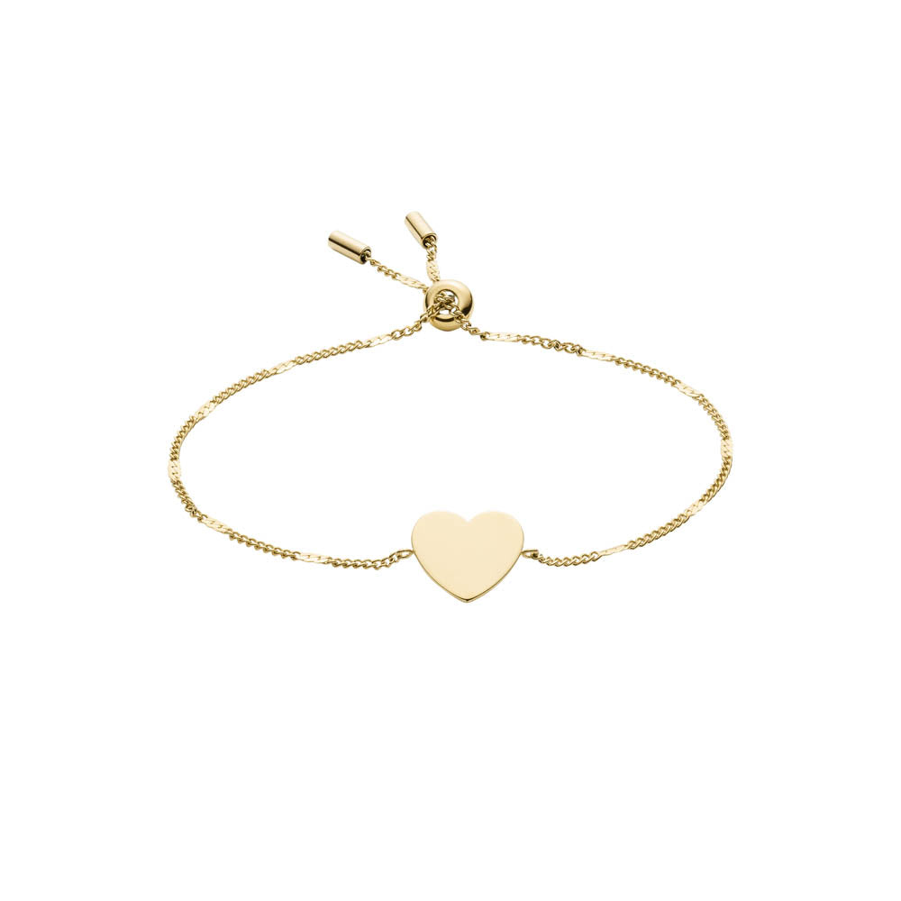 Fossil Drew Heart Bracelet in Yellow Gold Plated Stainless Steel
